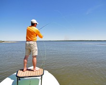 Sight fishing from flats boat